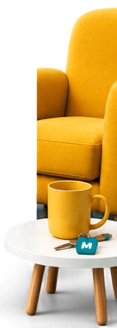 Yellow chair and table composition
